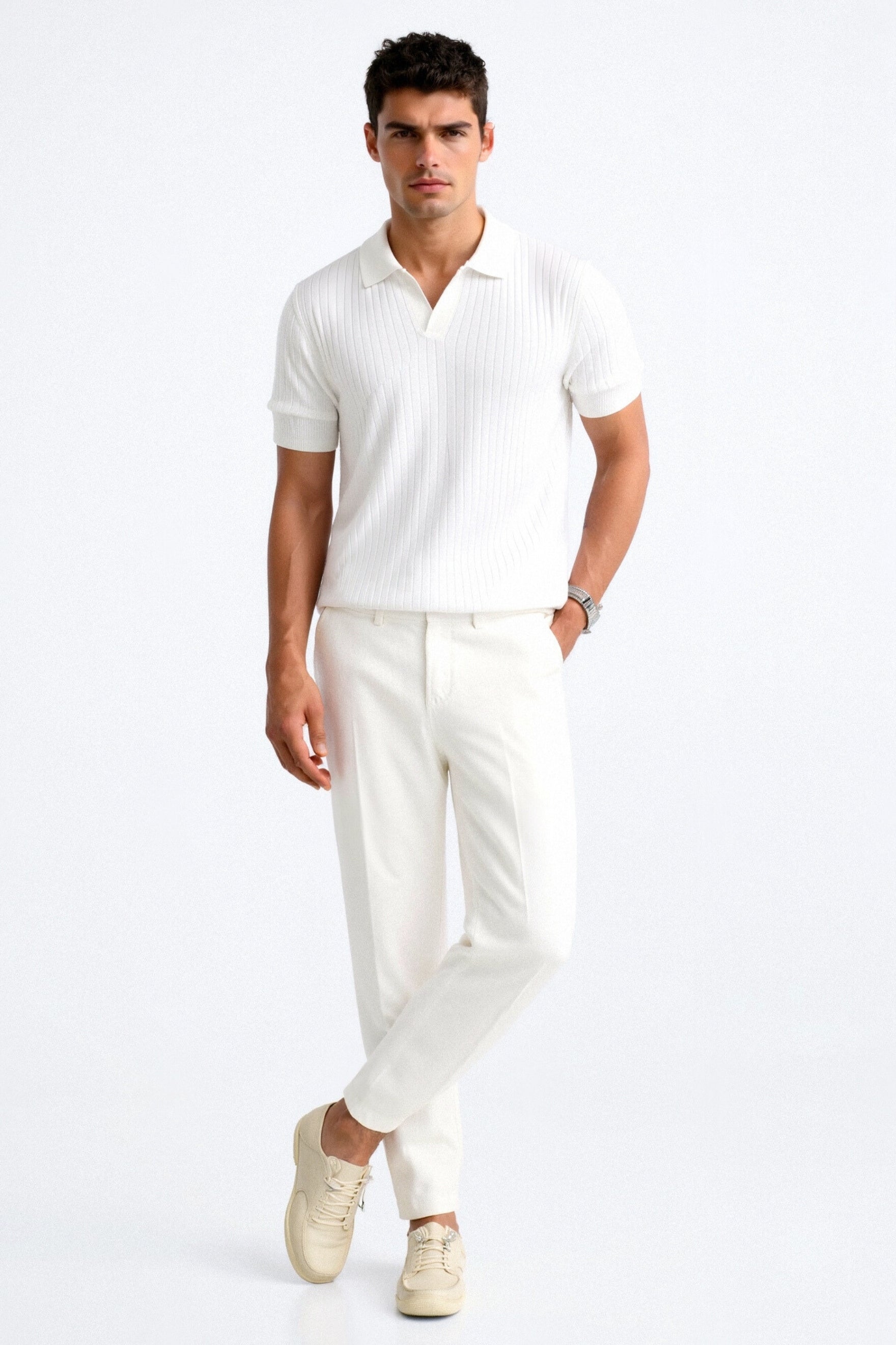 Ribbed Cotton Polo