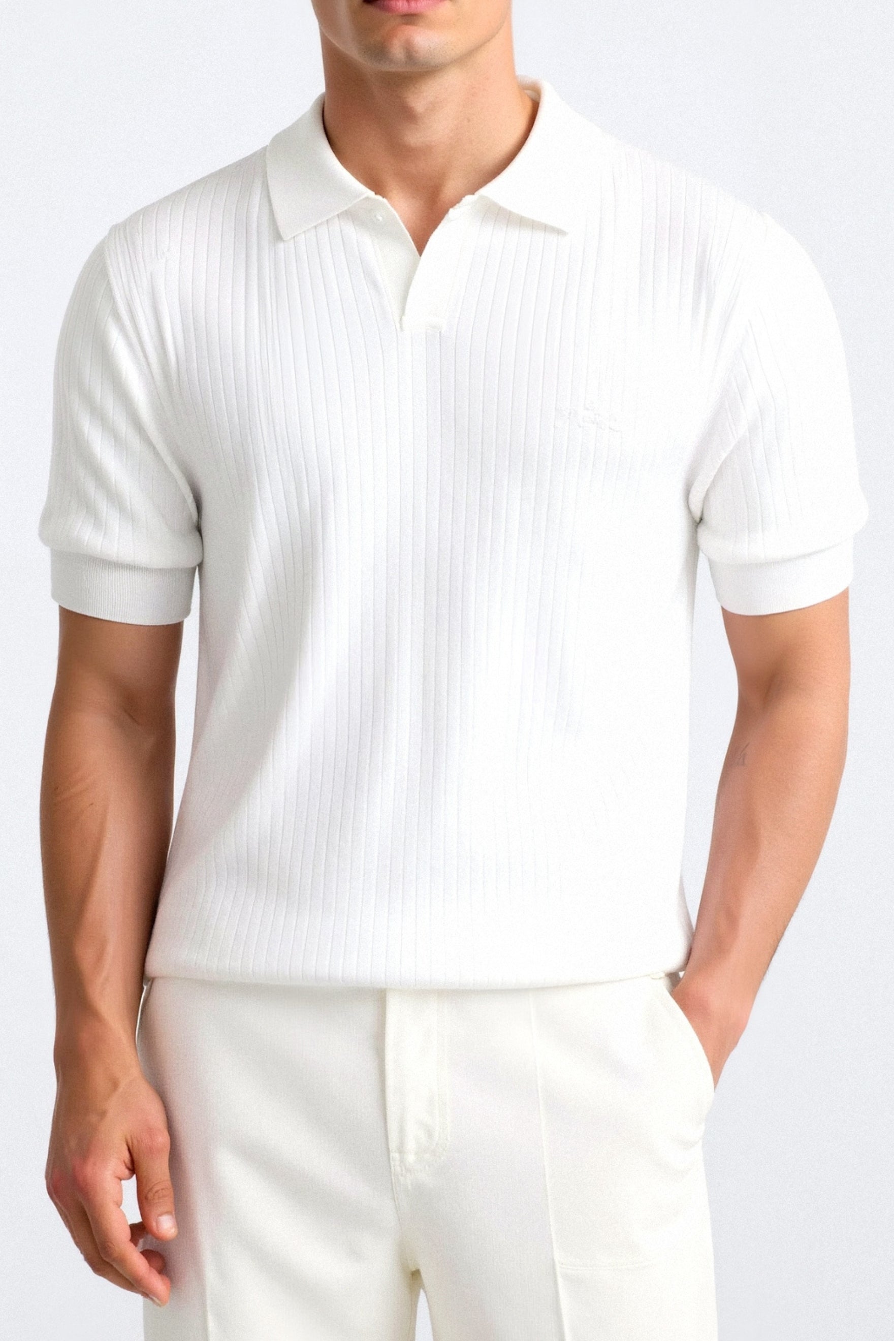 Ribbed Cotton Polo