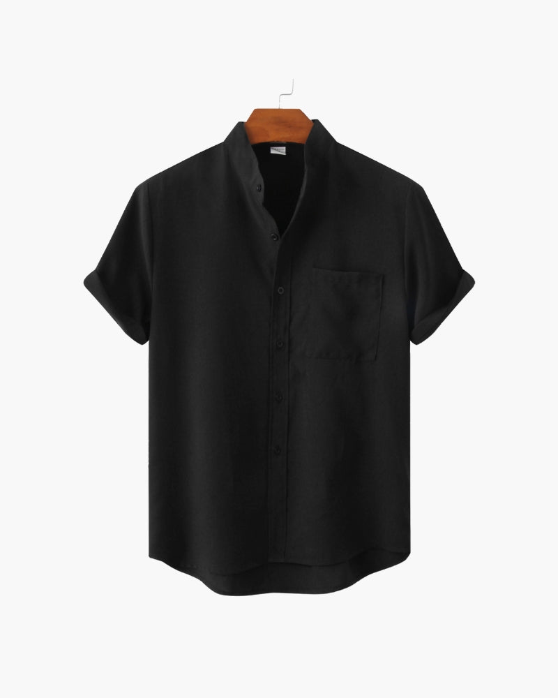 Premium Cotton Mandarin Collar Shirt