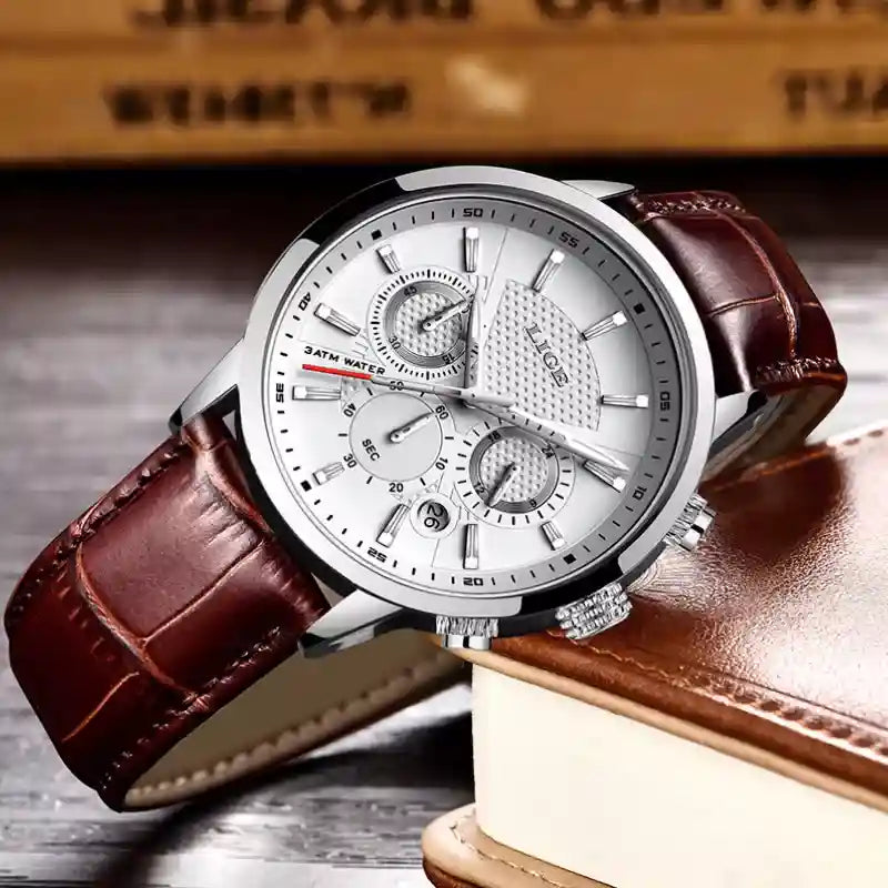 Litasmen Leather Strap Men’s Watch – Classic Analog Elegance