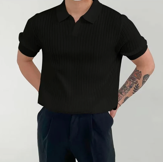 Ribbed Cotton Polo