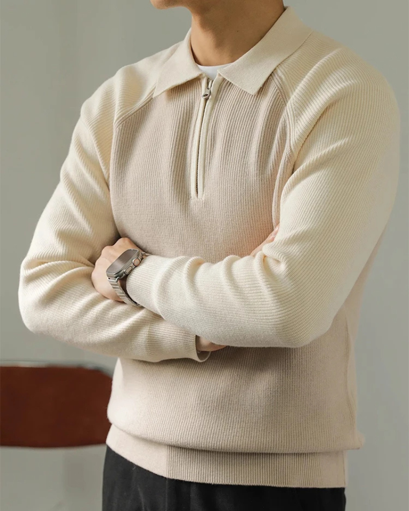 Litasmen Ravello Zip-Up Sweater – Premium Cotton Comfort