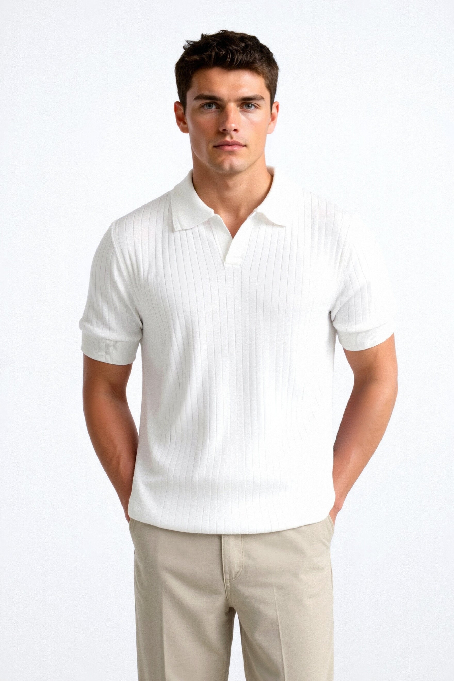 Ribbed Cotton Polo