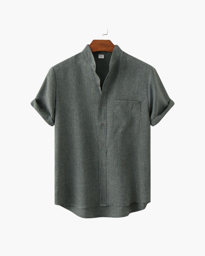 Premium Cotton Mandarin Collar Shirt