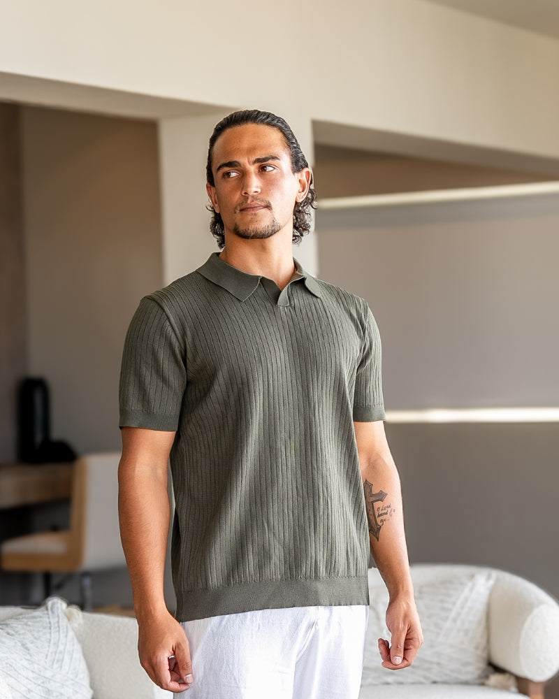 Premium Ribbed Cotton Polo Shirt