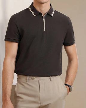 Ridgeway Zip-Up Polo Shirt – Premium Cotton Blend
