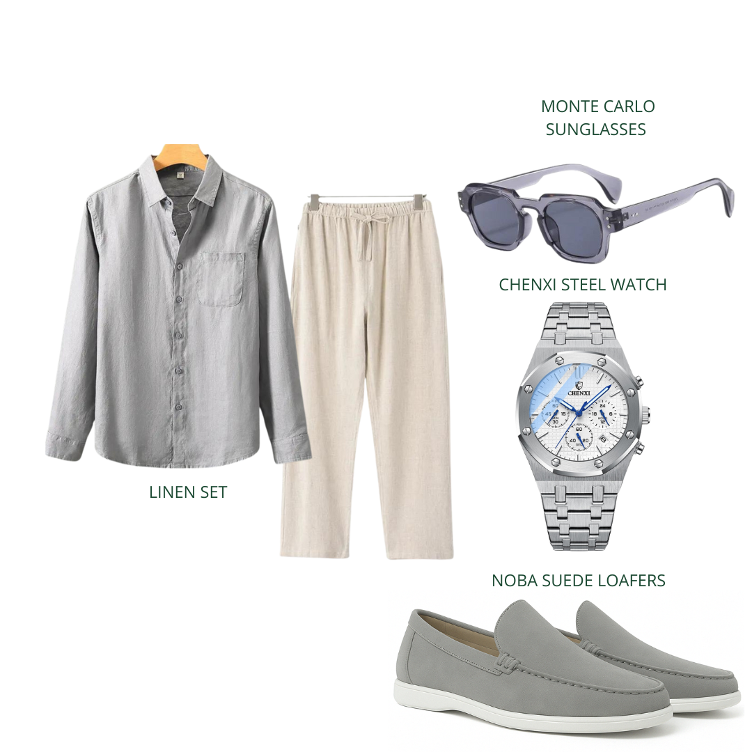 Litasmen Silver Luxe Set | Premium Linen Outfit