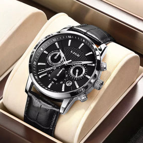Litasmen Leather Strap Men’s Watch – Classic Analog Elegance