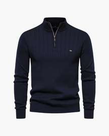 Autumn Zipper Sweater – Warm Cotton Knit Sweater