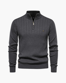 Autumn Zipper Sweater – Warm Cotton Knit Sweater